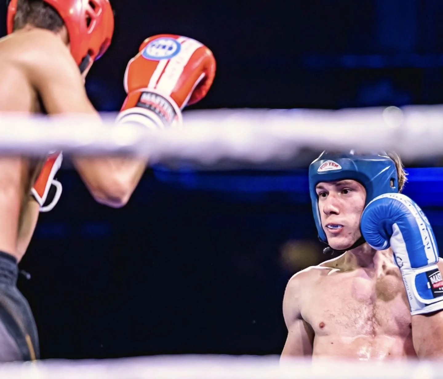 Aleks Szulc in the ring during a kickboxing match